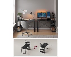 VASAGLE - Bureau - Computertafel - Met Boekenplank - Voor Kantoor en Homeoffice