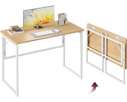 VASAGLE - Bureau - Klaptafel met Afgeronde Hoeken - Ruimtebesparend voor Slaapkamer