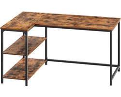 VASAGLE - Bureau - L-vorm Bureau - Met Opbergruimte - In Hoogte Verstelbaar - Ideaal voor Homeoffice