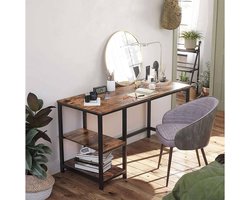 Vasagle Bureau - Werktafel - Vintage Tafel - Kantoor - Hout & Metaal - 2 planken - 120 x 75 x 60 cm