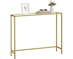 VASAGLE - Console Tafel - Bijzettafel van Hardglas - Verstelbare Poten - Voor Woonkamer en Hal