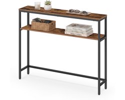 VASAGLE - Console Tafel - Haltafel - Smal Ontwerp met 2 Planken - Voor Hal Woonkamer Slaapkamer