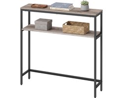 VASAGLE - Consoletafel - Haltafel - Smalle Console Tafel - 2 Opbergrekken - Voor Hal Woonkamer Slaapkamer