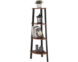 Vasagle Hoek Boekenkast - Vintage Kast - 34 x 125 x 34 CM - Industriële Kast