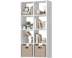 VASAGLE - Kast - Boekenkast - Staande Kast met Open Vakken - 4-Laags Kubusrek - Voor Woonkamer Slaapkamer Kantoor