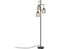 VASAGLE - Lamp - Vloerlamp - Met 3 E27 Fittingen - In Hoogte Verstelbaar - Metalen Kap - Modern Ontwerp