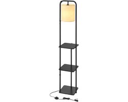 VASAGLE - Lamp - Vloerlamp - Met 3 Planken - Inclusief LED-Lamp - Met Voetschakelaar
