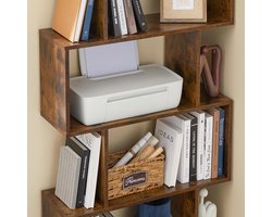 VASAGLE LBC61BX 6-laags boekenkast, opbergkast, scheidingswand, woonkamer, slaapkamer, kantoor, moderne stijl, rustiek bruin