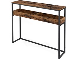 VASAGLE LNT091K01 - Bijzettafel voor Hal en Woonkamer - 2 Vakken - Multifunctioneel Design