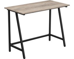 Vasagle LWD040B02 Desk, Computer Desk, Home Office, Study, Office, Living Room, Stable, Space Saving, Easy Assembly, Industrial Design, 100 x 50 x 75cm / 39.37 x 19.68 x 29.52 inches, Grey-black