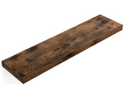 VASAGLE LWS26BX Wandrek, zwevende plank, hangrek voor boeken, foto's, decoratie, 60 x 20 x 3,8 cm, MDF, voor woonkamer, keuken, entree, slaapkamer, badkamer, rustiek bruin