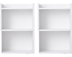 VASAGLE - Nachtkastje - Met Flexibele Opbergruimte - Set van 2 - Open Vakken - Voor Woonkamer Slaapkamer