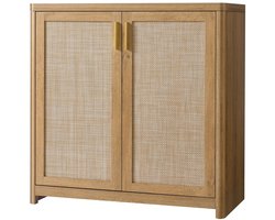 VASAGLE - Opbergkast - Boho-Stijl - Deuren met Rotanlook - Verstelbare Plank