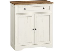 VASAGLE - Opbergkast - Dressoir met Lade en 2 Deuren - Verstelbare Plank - Landelijke Opbergkast