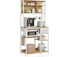 Vasagle - Open Kast - Boeken kast - Open Keuken kast - Woonkamer - Bijkeuken - Slaapkamer 5 lagen - Wit en Zwart - Hout