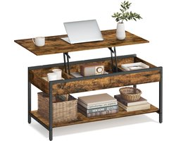VASAGLE - Salontafel - Bijzettafel - Met Opbergruimte - Verstelbare Hoogte - Voor Woonkamer
