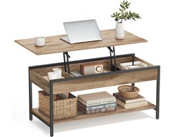 VASAGLE - Salontafel - Bijzettafel - Met Opbergruimte - Verstelbare Hoogte - Voor Woonkamer