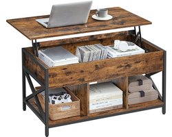 VASAGLE - Salontafel - Bijzettafel - Met Verstelbaar Blad - Voor Woonkamer - Modern Design