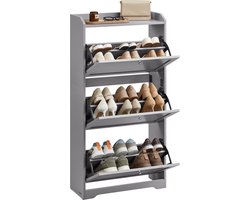 VASAGLE - Schoenenkast - Schoenenkast met 3 Kleppen - Voor 12-20 Paar Schoenen - Ruimtebesparend Ontwerp