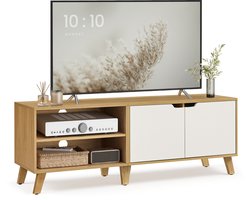VASAGLE - TV Meubel - TV Kast - 2 Deuren - 140 cm Lang - Verstelbare Planken - Woonkamer Slaapkamer