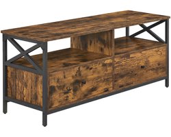 VASAGLE - TV-Meubel - TV Kast - Voor TV tot 55 inch - 2 Lades - 2 Open Vakken