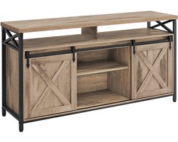 VASAGLE - TV Meubel - Verstelbare Planken - Schuifdeuren - Metalen Frame