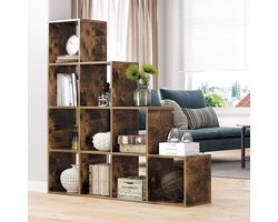 Vasagle - Vakkenkast / Roomdivider - Bruin - 130x30x130 cm