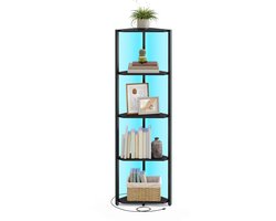 VASAGLE - Wandplank - Hoekkast - 5 Niveaus - LED - Stalen Frame - Woonkamer Slaapkamer Kantoor