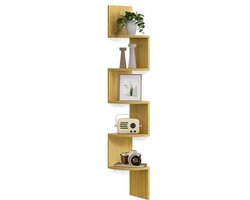 VASAGLE - Wandplank - Hoekplank - 5 Niveaus - Boeken en Planten - Slaapkamer Woonkamer Badkamer