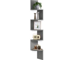 VASAGLE - Wandplank - Hoekplank - 5 Niveaus - Zwevend Rek - Slaapkamer Woonkamer Badkamer