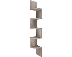 VASAGLE - Wandplank - Hoekplank - Met 5 Niveaus - Zwevend Wandrek - Voor Boeken en Planten