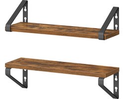 VASAGLE - Wandplank - Wandplank Set van 2 - 2 Montageopties - Voor Woonkamer Keuken Badkamer