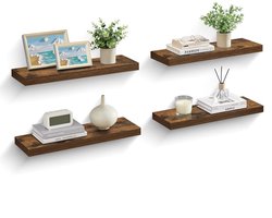 VASAGLE Wandrek met zwevende planken voor decoratie en opbergruimte