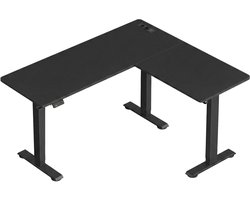 VASAGLE - Zit Sta Bureau - Elektrisch - L-vormig Hoekbureau - Met Oplaadstation