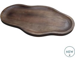 Vase The World Dienblad Bauru M Walnut Walnoot Hout Organische Vorm L66 x B37,5 x H2 cm