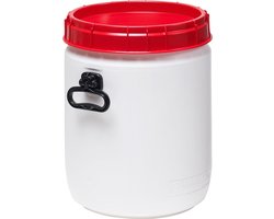 Vat met zeer wijde hals, wit/rood