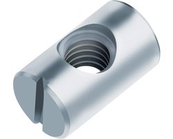 Vatmoeren Verzinkt Staal - Cilindermoeren Meubel - Meubels Monteren - Asymmetrische Verzinking - 10x13 mm - Zilver