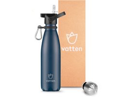Vatten® Drinkfles RVS - 500 ml - Donkerblauw - Waterfles - Isoleerfles - Thermosfles - Drinkbus
