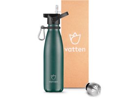 Vatten® Drinkfles RVS - 500 ml - Donkergroen - Waterfles - Isoleerfles - Thermosfles - Drinkbus