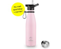Vatten® Drinkfles RVS - 500 ml - Lichtroze - Waterfles - Isoleerfles - Thermosfles