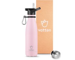 Vatten® Drinkfles RVS - 500 ml - Lichtroze - Waterfles - Isoleerfles - Thermosfles - Drinkbus