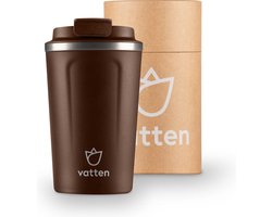 Vatten® Premium RVS Thermosbeker - Donkerbruin - 380ml - Koffiebeker - Theebeker - Travel Mug