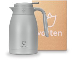 Vatten® Premium RVS Thermoskan - Grijs - 1.5 Liter - Met Drukknop - Isoleerkan