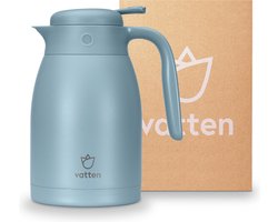 Vatten® Premium RVS Thermoskan - Lichtblauw - 1.5 Liter - Met Drukknop - Isoleerkan