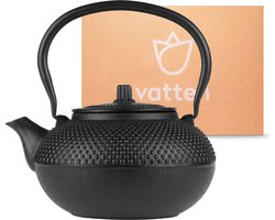 Vatten® - Theepot Gietijzer - Incl. RVS Theefilter - 1.5L - Zwart