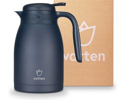 Vatten® Thermoskan 3-wandig RVS - Donkerblauw - 1.5 Liter - Met Drukknop - Isoleerkan