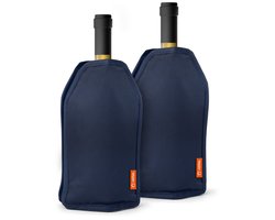 Vatten® Wijnkoeler - Champagnekoeler - Donkerblauw - Set van 2 - Waterafstotend - Universeel - Flessenkoeler