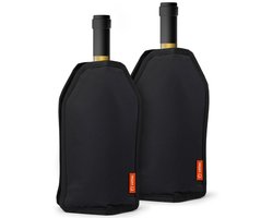 Vatten® - Wijnkoeler - Flessenkoeler - Zwart - Set van 2 - Waterafstotend - Universeel - Champagnekoeler