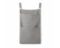 Vavida Box Organizer - Opbergzak - 2 Vakken - Box - Babykamer - Kinderkamer - Grijs - 47 x 21 cm