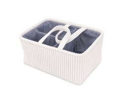 Vavida - Commodemandje - Off-White - Fleece - 40 x 26 x 17 cm - Babykamer - Baby - Commode - Stevig - Mandje